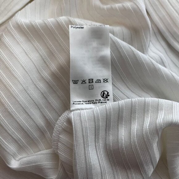 NWOT LACOSTE IVORY WHITE STRIPED NECK ASYMMETRICAL TUNIC TOP - 10 (42) - Picture 10 of 10